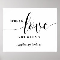 Spread Love Not Germs Sanitizing Station Wedding