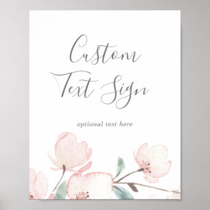 Poster Spring Cherry Blossom Custom Text Sign
