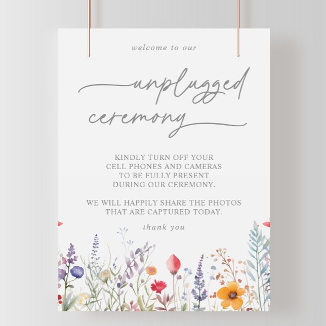 Poster Spring Colorful Wildflower Unplugged Ceremony  (Criador carregado)