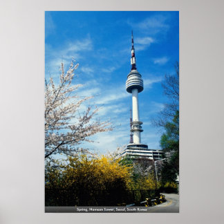 Poster Spring, Namsan Tower, Seoul, South Korea