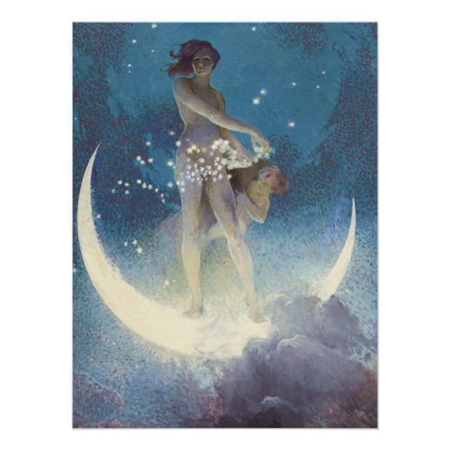Pôster Spring Scattering Stars vintage illustration (Frente)