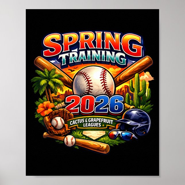Poster Spring Training 2026 Baseball Fan Design Retro Pal (Frente)