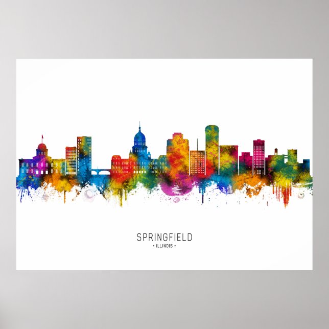 Poster Springfield Illinois Skyline (Frente)