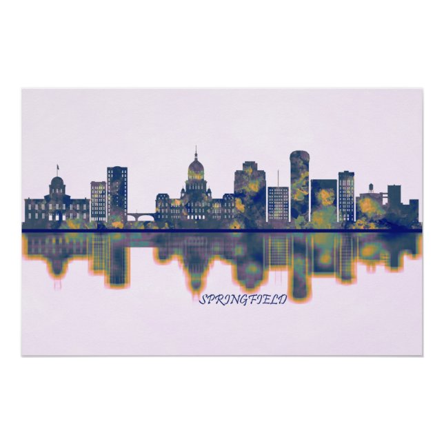Pôster Springfield Skyline (Frente)