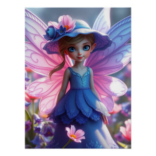 Pôster Springtime Bluebell Fairy Art