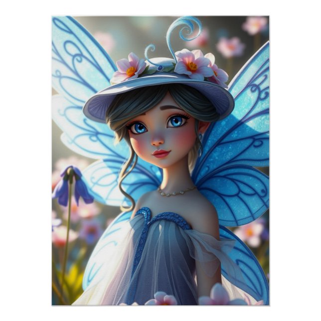 Pôster Springtime Bluebell Fairy Art (Frente)