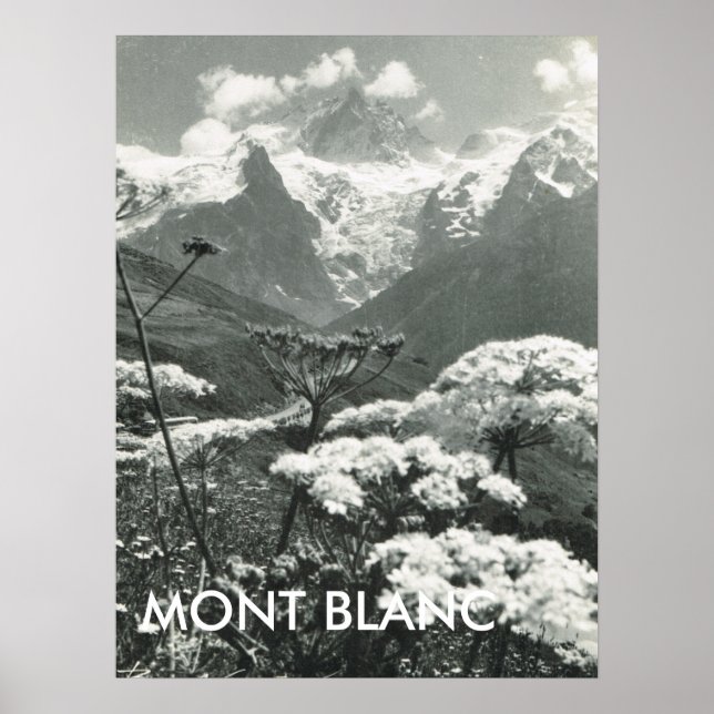 Pôster Springtime e neve, Mont Blanc, França (Frente)