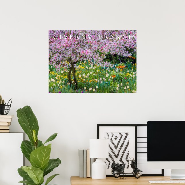 Poster Springtime no Jardim de Claude Monet (Escritório em casa)