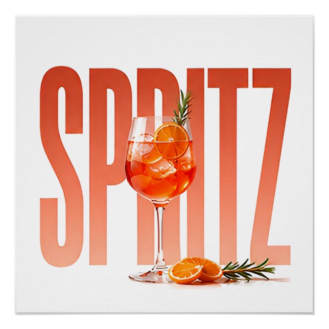 Pôster Spritz Luxo Gráfico Editorial de Coquetel  (Frente)