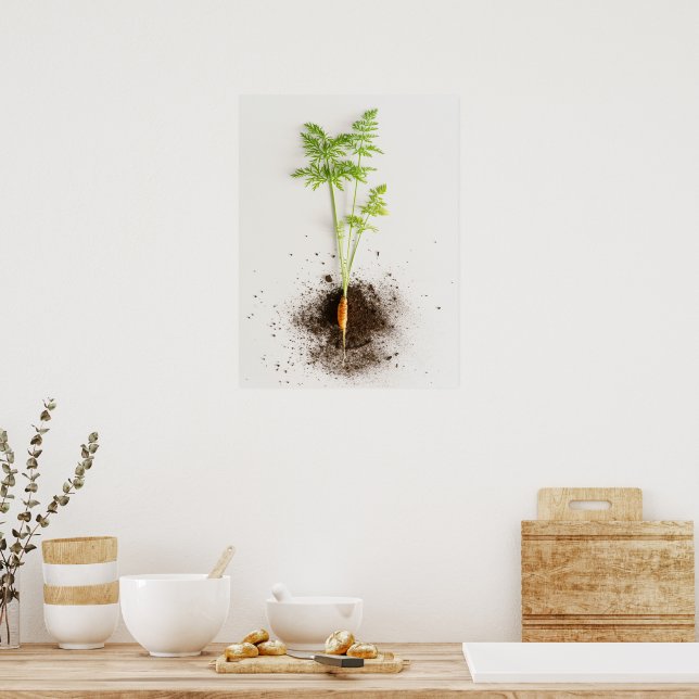 Poster Sprout Carrot Minimalist Botanical photo (Cozinha)