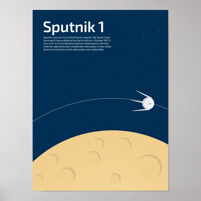 Poster Sputnik 1 para crianças (Frente)