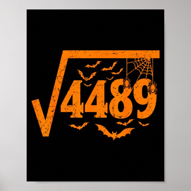 Poster Square Root 4489 Funny Halloween Meme 67 Math Teac (Frente)
