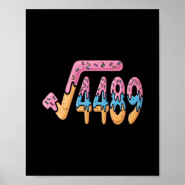 Poster Square Root 4489 Ice Cream Slang Math 67 Six Seven (Frente)