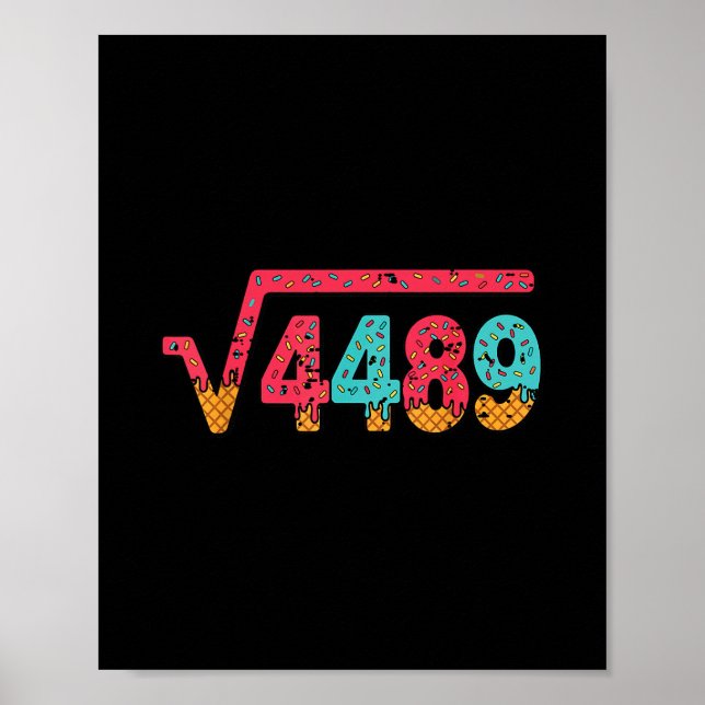 Poster Square Root 4489 Slang Math Teacher Six Seven 6 7  (Frente)
