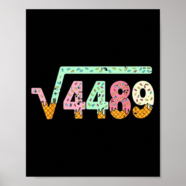 Poster Square Root 4489 Slang Math Teacher Six Seven 6 7  (Frente)