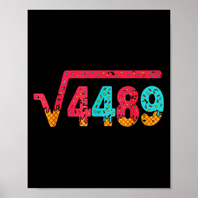 Poster Square Root 4489 Slang Math Teacher Six Seven 6 7  (Frente)