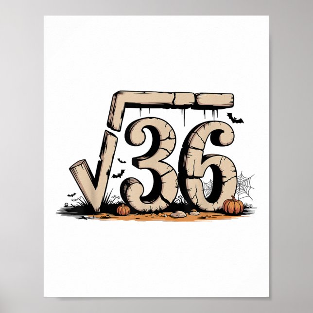 Poster Square Root 67 Meme 6 7 Gen Alpha Halloween Six Se (Frente)