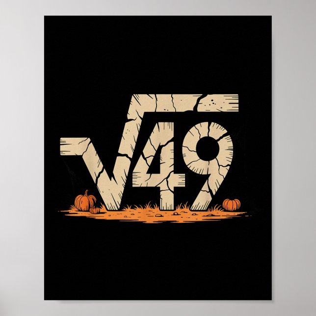 Poster Square Root 67 Meme 6 7 Gen Alpha Halloween Six Se (Frente)