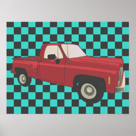 Poster Squarebody, GMC, Chevy C10, pick up truck,stepside