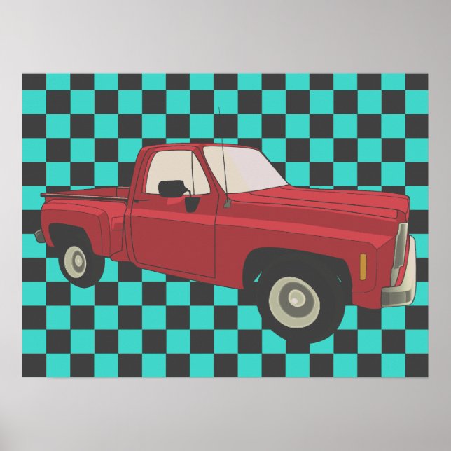 Poster Squarebody, GMC, Chevy C10, pick up truck,stepside (Frente)
