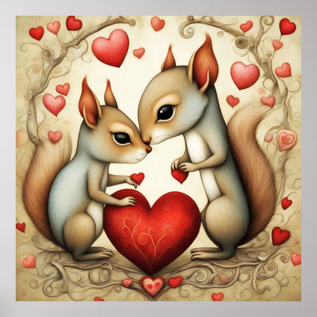Poster Squirrel Love 1 (Frente)
