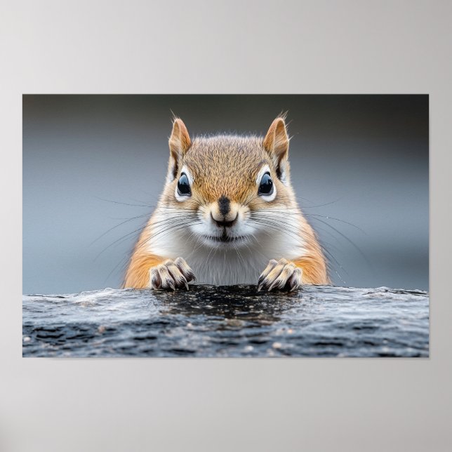 Poster Squirrel Wild Animal Loving Portrait  (Frente)