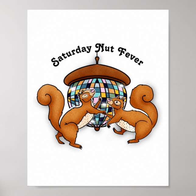 Poster Squirrels Disco Funny Party  (Frente)