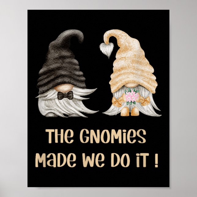 Poster Sr. &amp; Sra. Gnome Para Casamento De Jardineiro  (Frente)