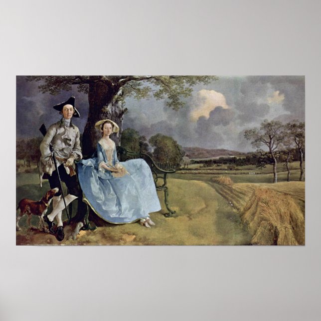 Poster Sr. e Sra. Andrews por Thomas Gainsborough (Frente)