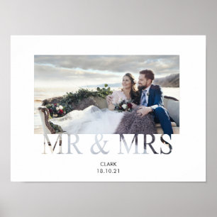 Poster Sr e Sra casal de amor romântico foto casamento