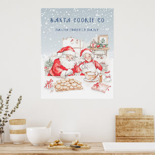 Poster Sr. e Sra. Claus Cookies de Natal