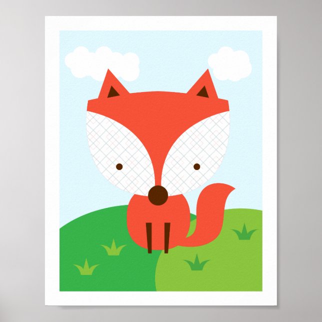 Poster Sr Raposa - Arte de Parede para Berçário Amigos da (Frente)