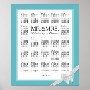 Poster Sr. & Sra. Cor Selecção com carta do assento do