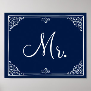 Pôster Sr. Sra. vintage do quadro do sinal do casamento