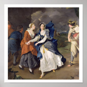 Pôster Sra. Cibber (1714-66) como Cordelia, 1755 (o óleo