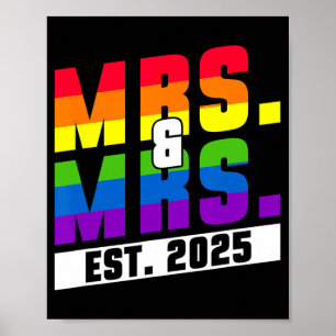 Poster Sra. E Sra. Est. 2025 - Orgulho gay Wedding