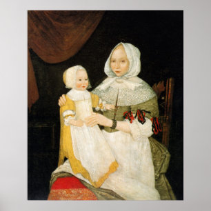 Poster Sra. Elizabeth Freake e bebê Mary, CA 1671-1674
