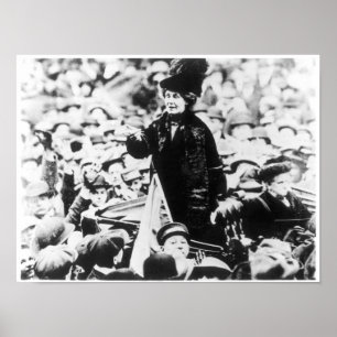 Poster Sra. Emmeline Pankhurst Discursando para uma Multi
