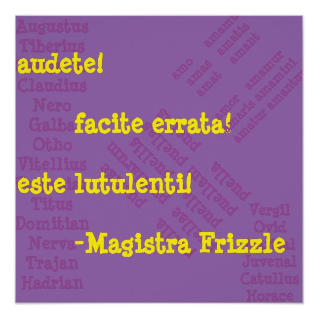 Pôster Sra. Frizzle em latim (Frente)