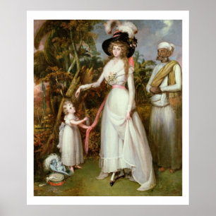Pôster Sra. Graham de Kinross, sua filha e de um Jamadar,