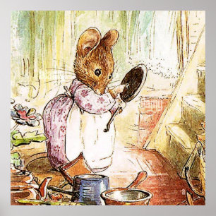 Poster "Sra. Mouse Cleans Potes and Pans", por Beatrix Po