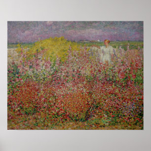 Poster Sra. Russell entre as flores na ilha do Belle