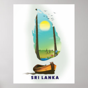 Poster Sri Lanka ilustrou o cartaz do turismo do mapa