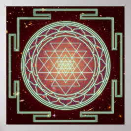 Poster Sri Yantra Amber Glow