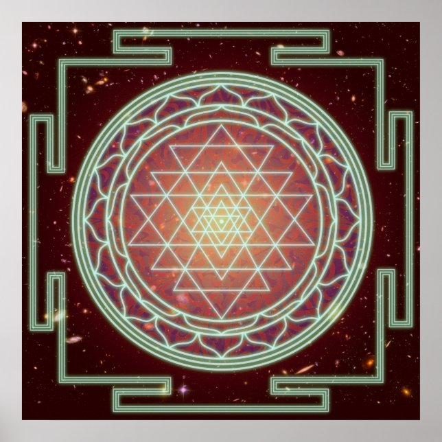 Poster Sri Yantra Amber Glow (Frente)