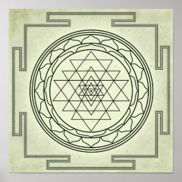 Poster Sri Yantra em pergaminho