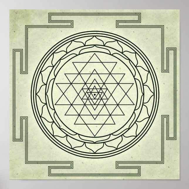 Poster Sri Yantra em pergaminho (Frente)