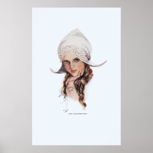 Pôster Srta. Knickerbocker por Harrison Fisher (Frente)
