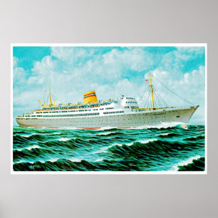 Poster ss Bergenfjord no mar