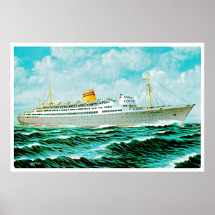 Poster ss Bergensfjord no mar